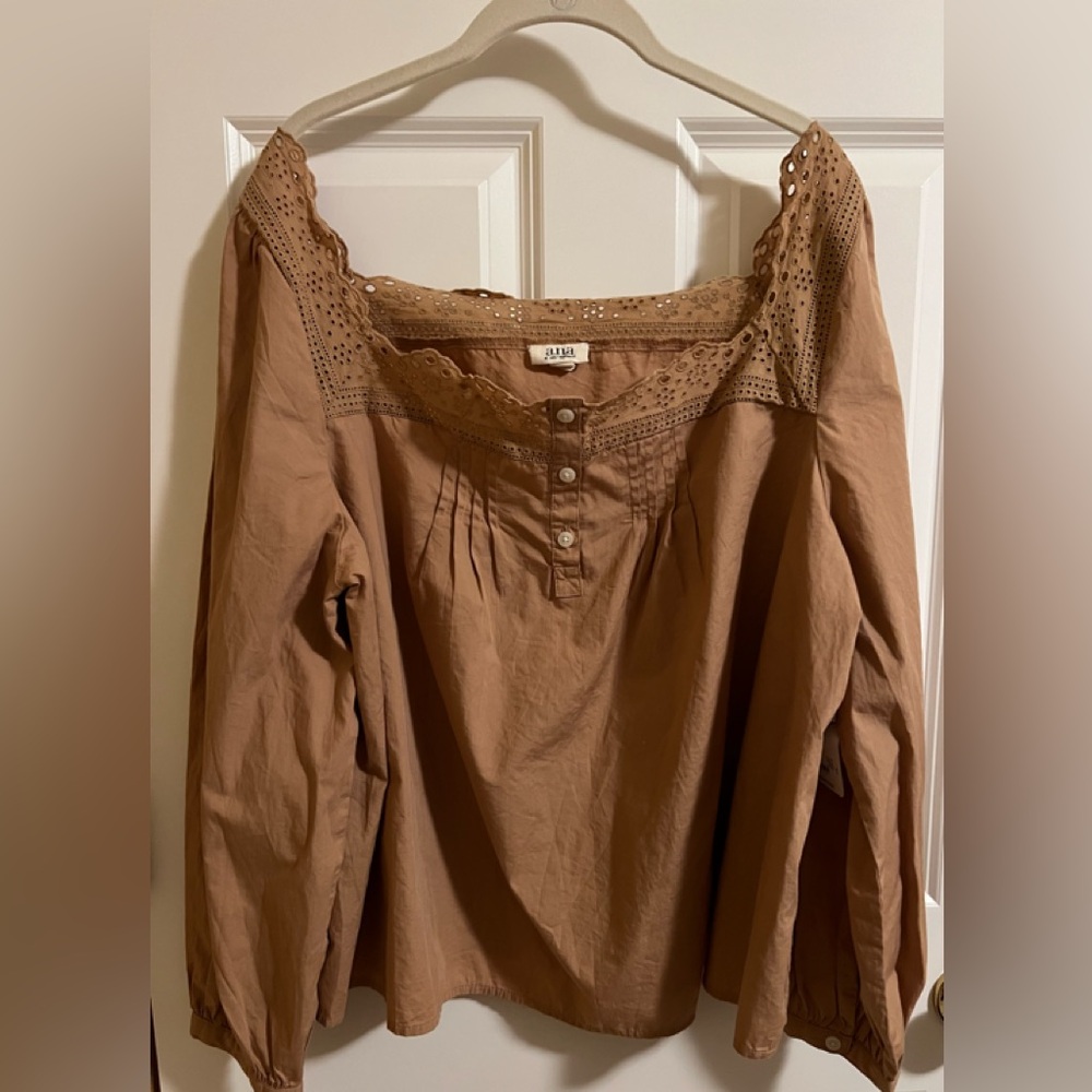 NWT a.n.a camel colored top. Size XXL
